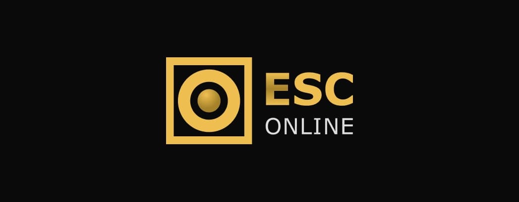 Imagem do emblema da Esc Online em um fundo preto